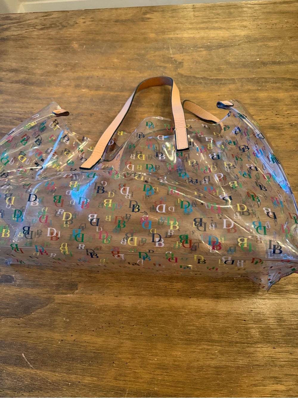 Dooney and Bourke Multicolor Clear XL shopper tan leather Signature - Picture 5 of 13